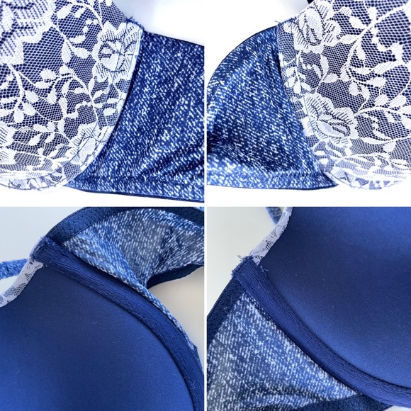 La SENZA Slightly Padded Denim & Lace Push-up Bra - Picture 10 of 14